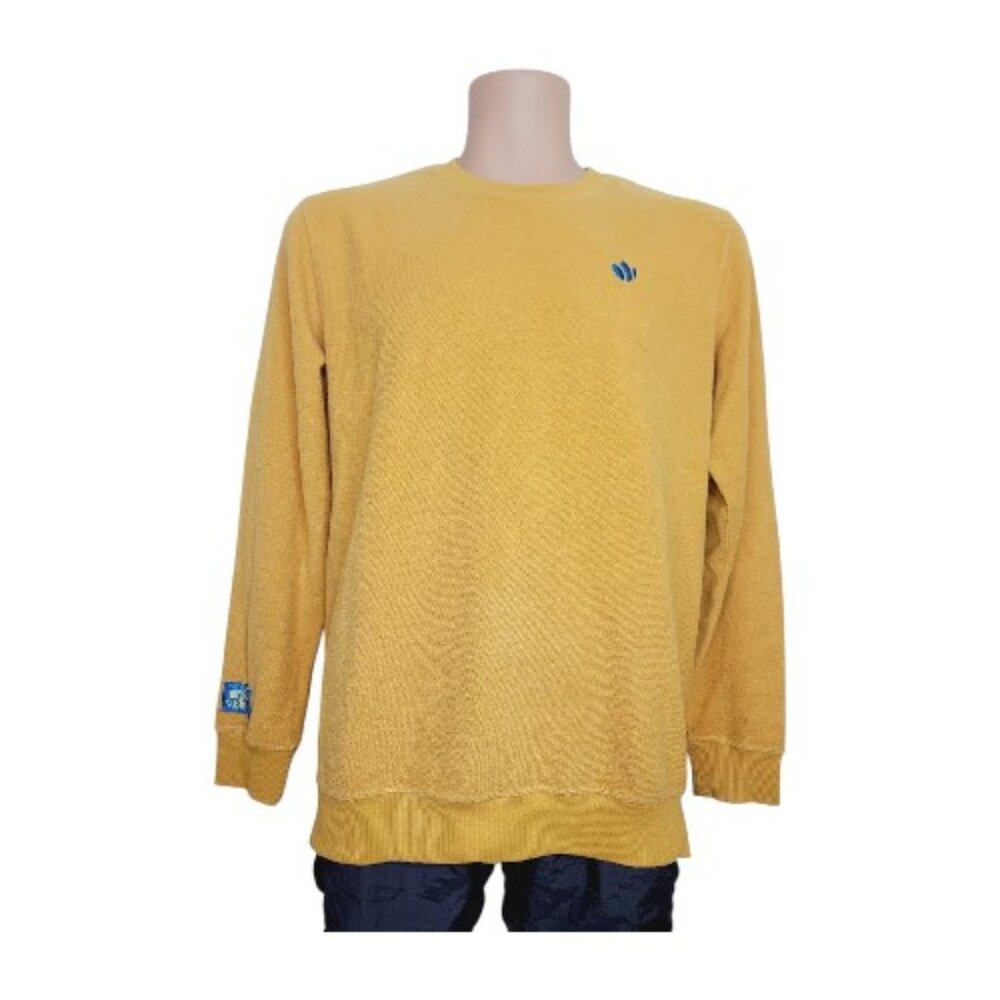 Dutch Bros Men's Yellow Crew Neck Long Sleeve Casual Pullover Sweatshirt Sz L